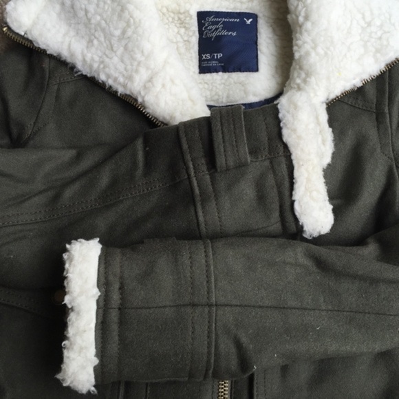 American Eagle olive green wool jacket - Picture 3 of 5